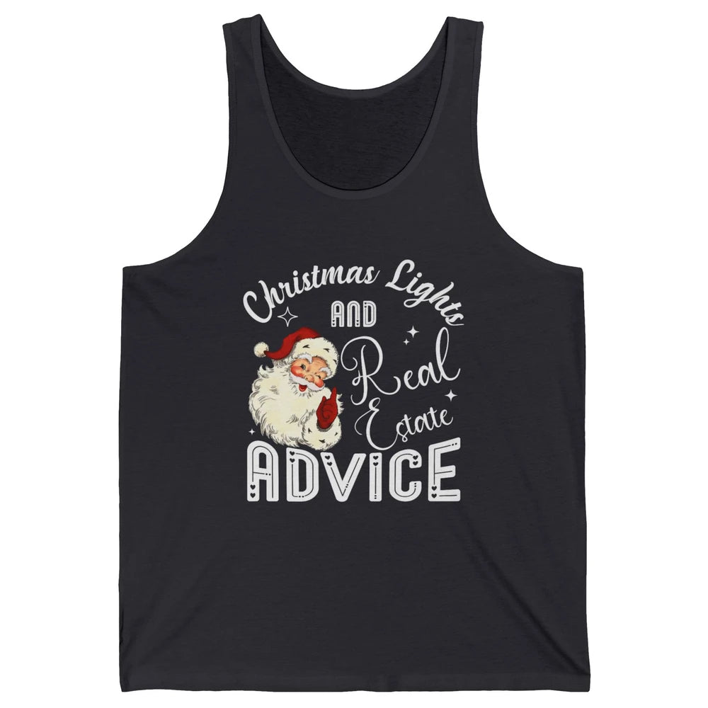 Merry Christmas Xmas Lights Santa Realtor Real Estate Advice Unisex Jersey Tank