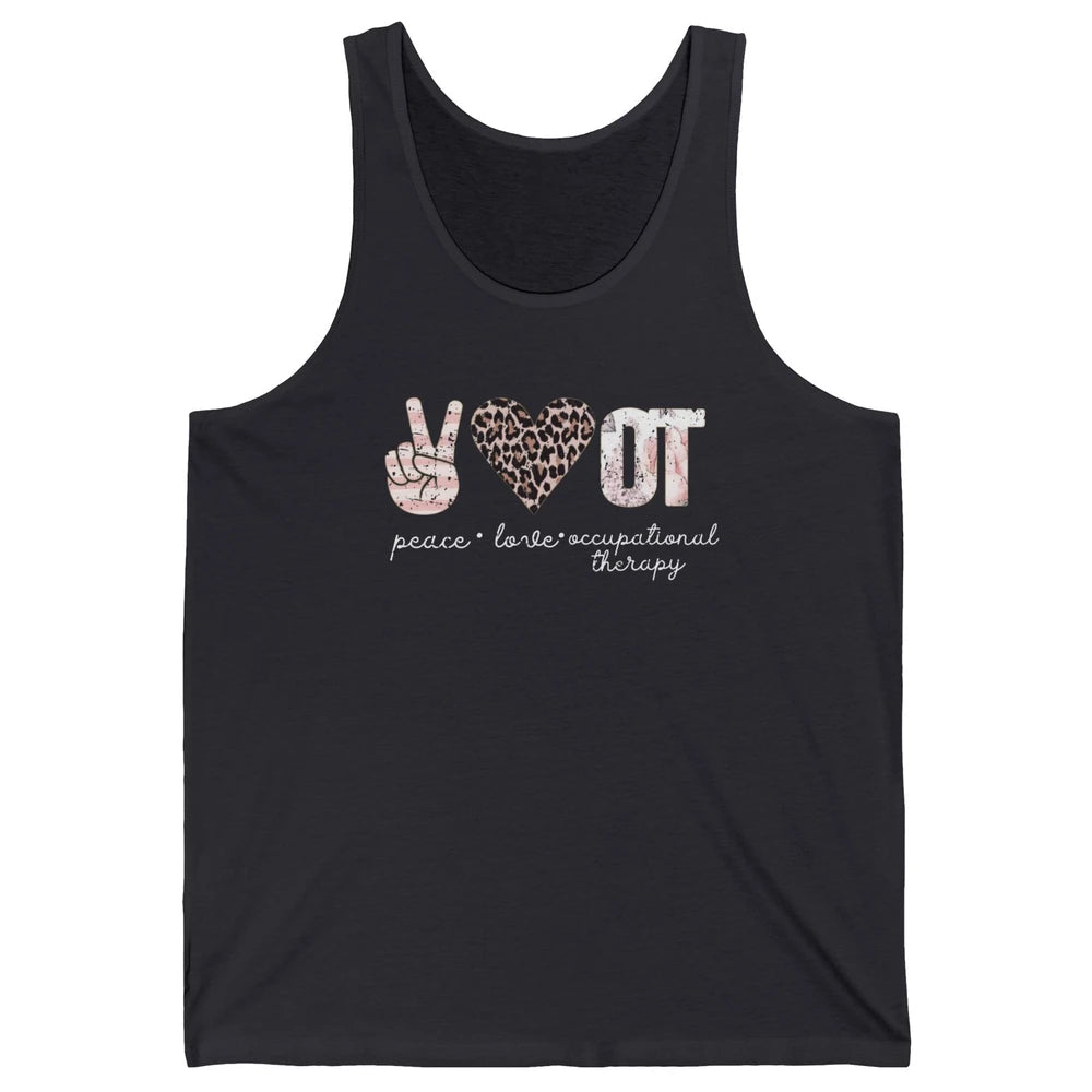 Retro Occupational Therapist Peace Love Occupational Therapy Unisex Jersey Tank
