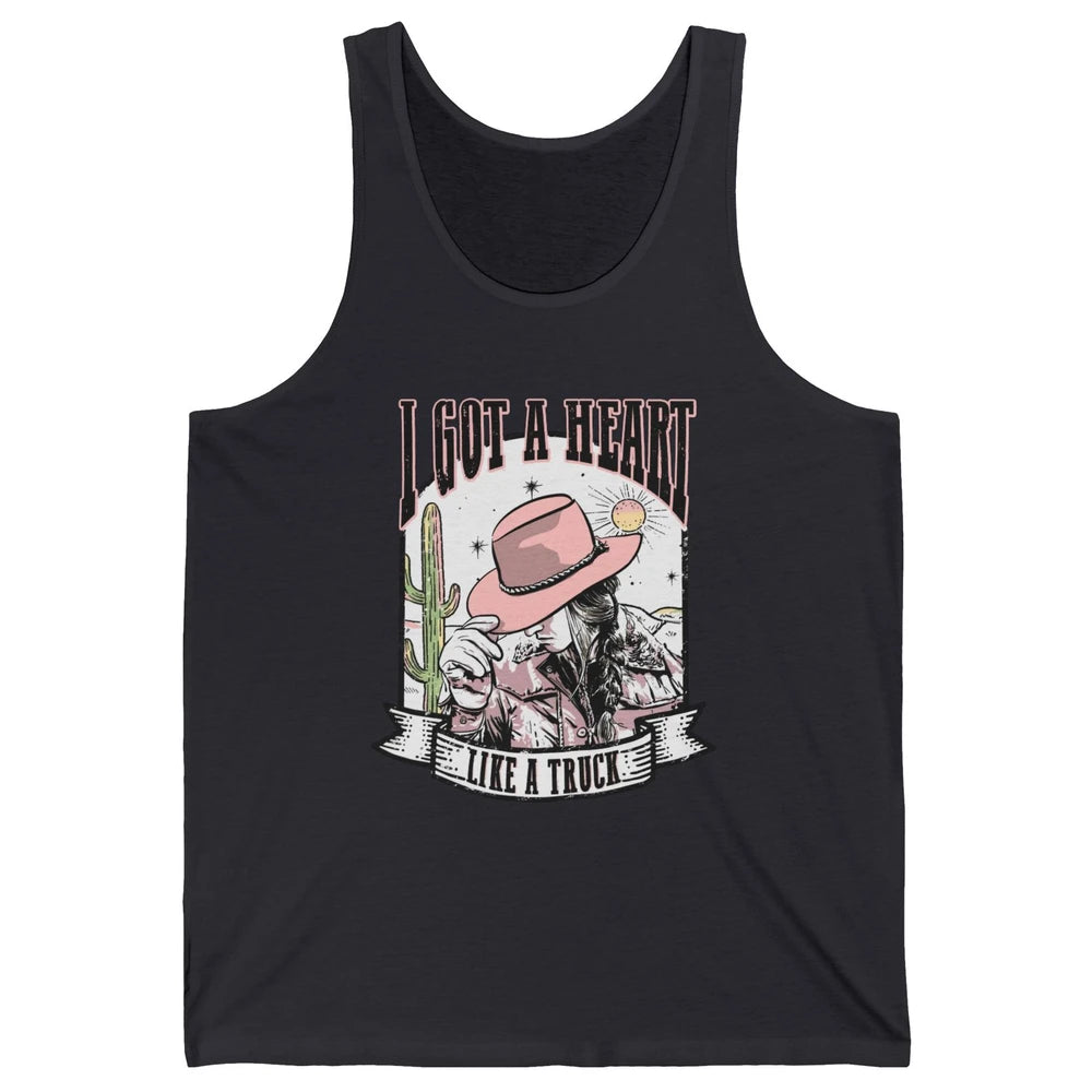 Retro Desert Cowgirl I Got A Heart Like A Truck Western Unisex Jersey Tank