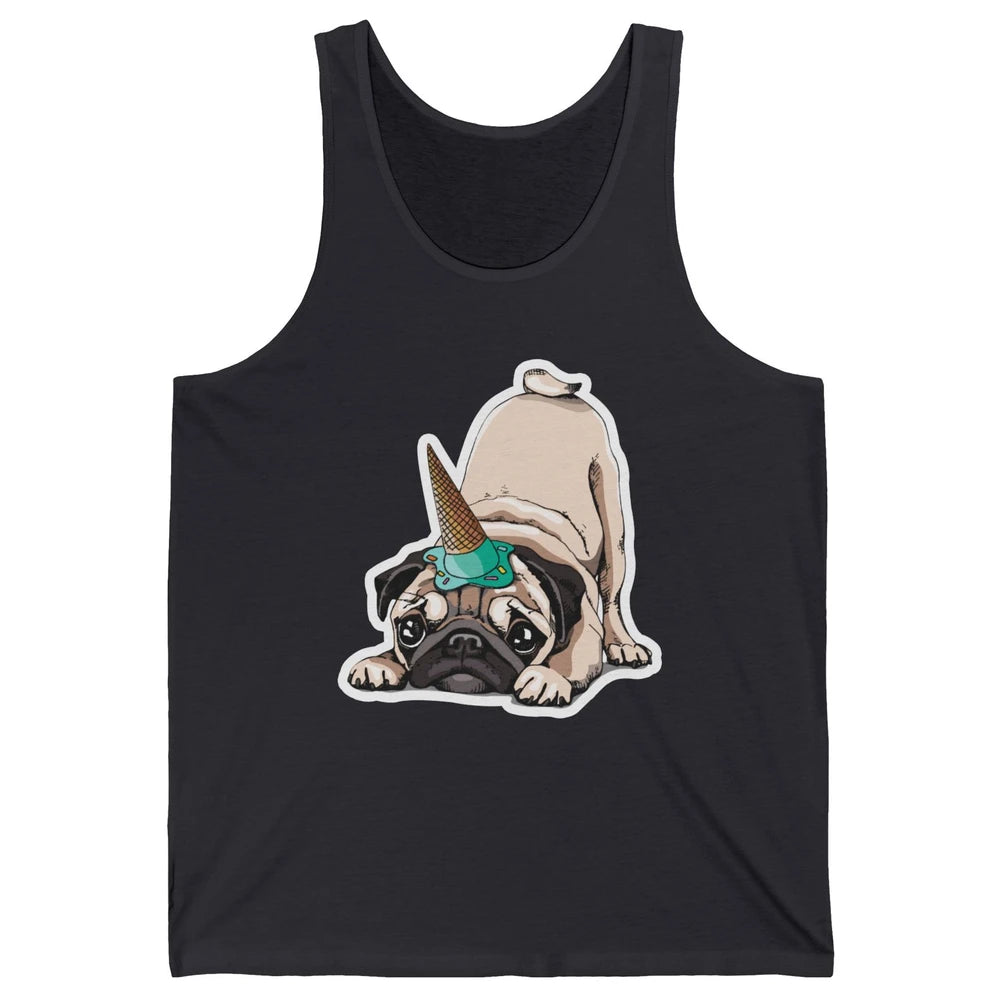 Puppy Pugs Funny Unicorn Pug Dog Lovers Gift Cute Pug Dog Unisex Jersey Tank