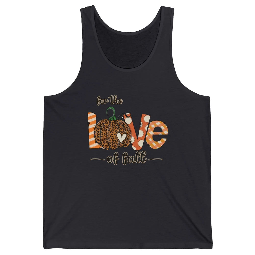 Retro Love Fall Y'All Leopard Pumpkin Heart Halloween Fall Unisex Jersey Tank