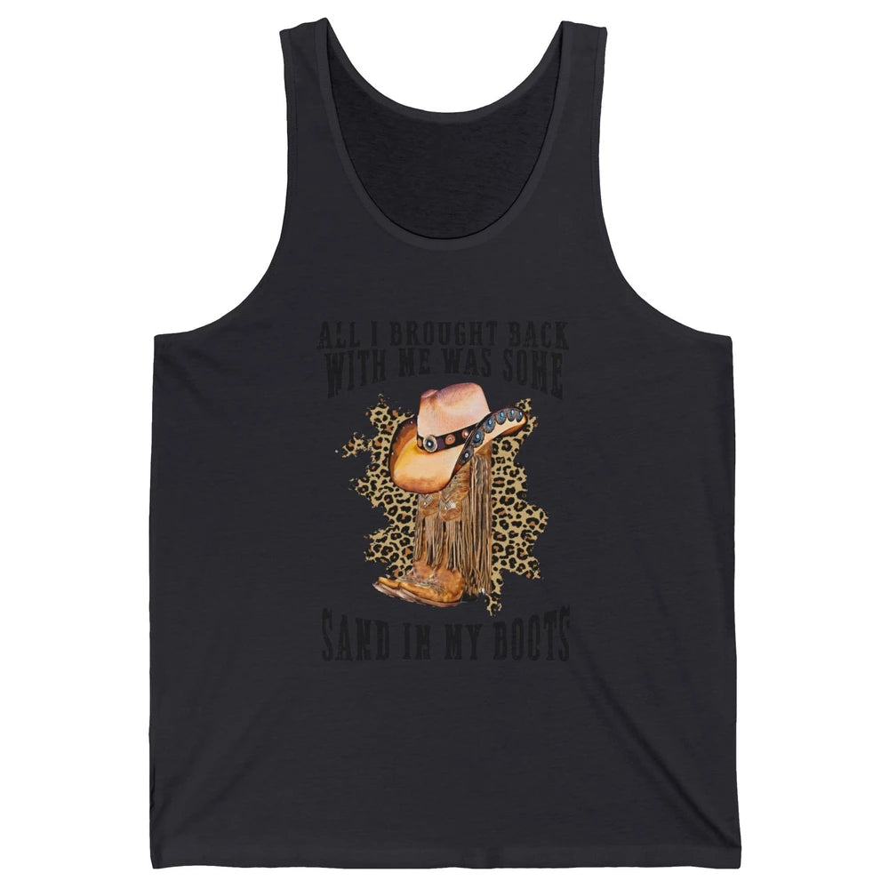 Retro Leopard Sand In My Boot Western Country Cowgirl Cowboy Unisex Jersey Tank