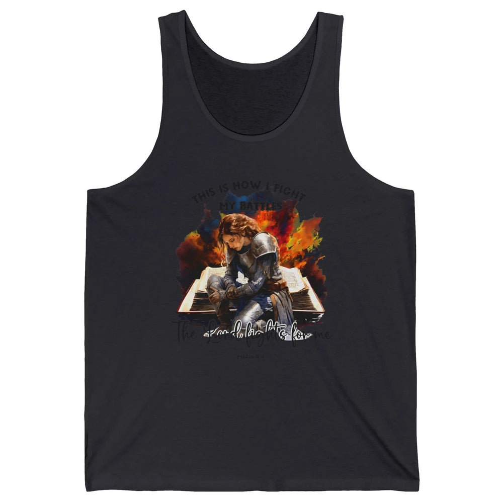 Christian Woman This Is How I Fight My Battles Bible Verse Unisex Jersey Tank