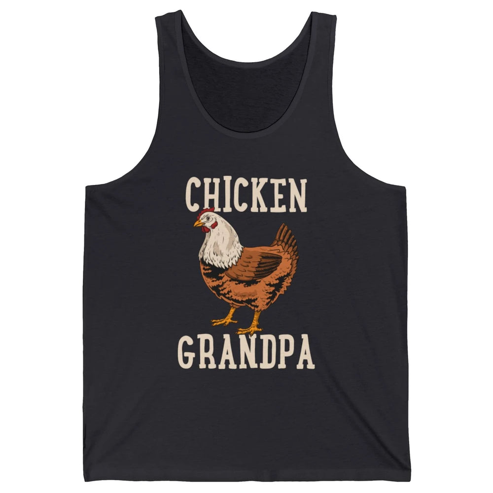 Retro Chicken Grandpa Funny Grandfather Vintage Farm Animal Unisex Jersey Tank