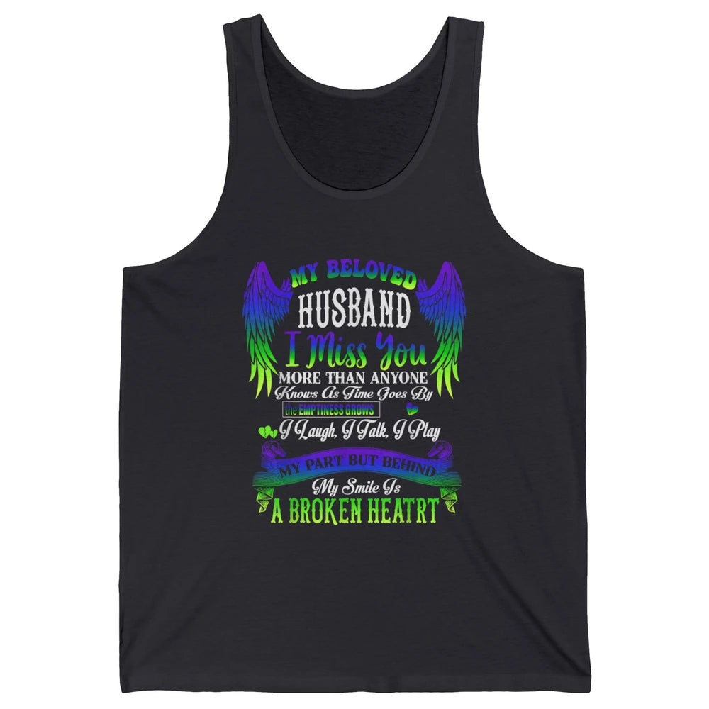 My Husband My Angel In Heaven Love Miss You Husband Wings Unisex Jersey Tank