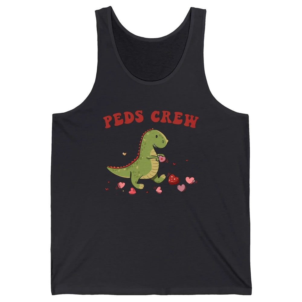 Pediatric Nurse Valentines Dinosaur Peds Crew Valentines Day Unisex Jersey Tank