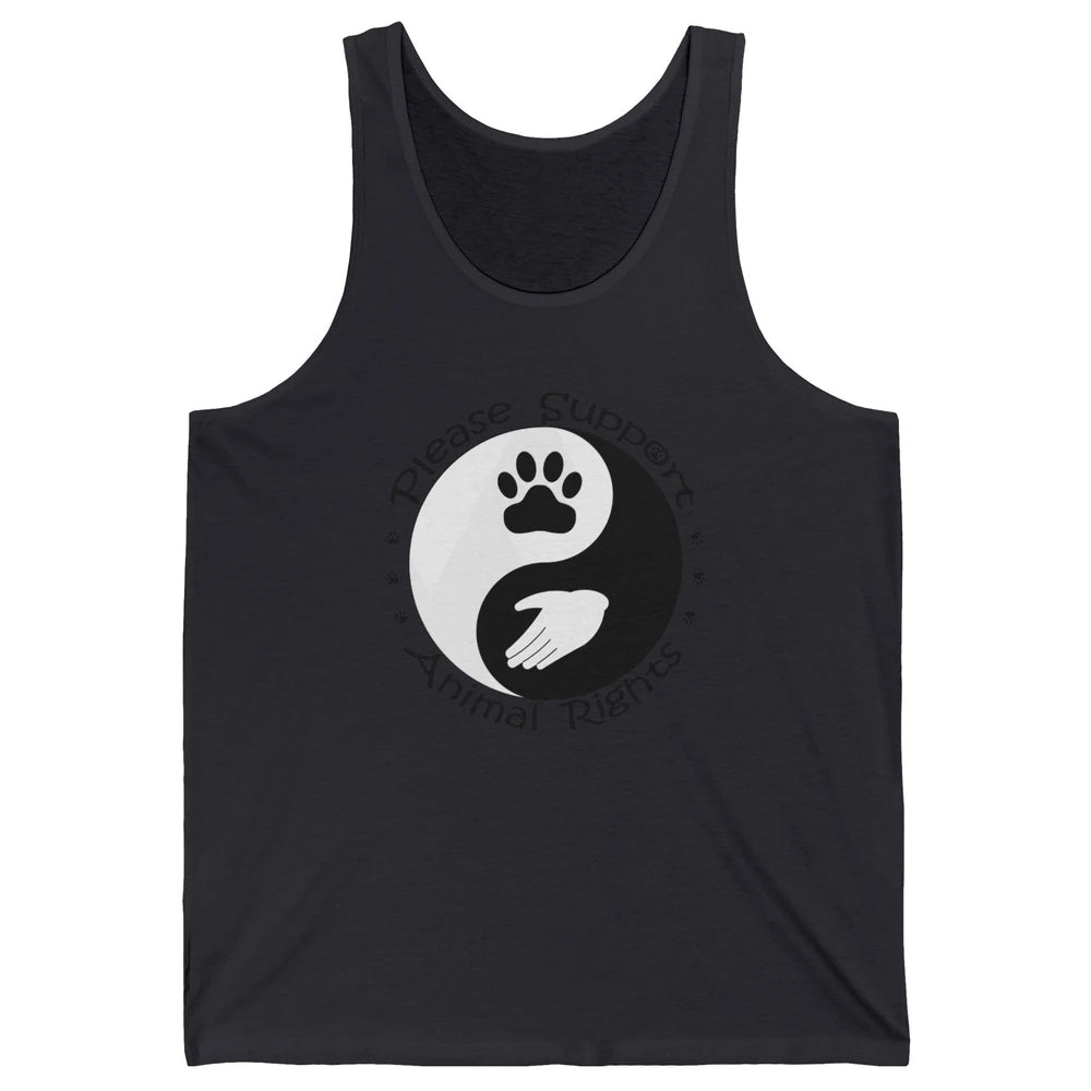 Please Support Animal Rights Pet Rescuer Paw Yin Yang Adopt Unisex Jersey Tank