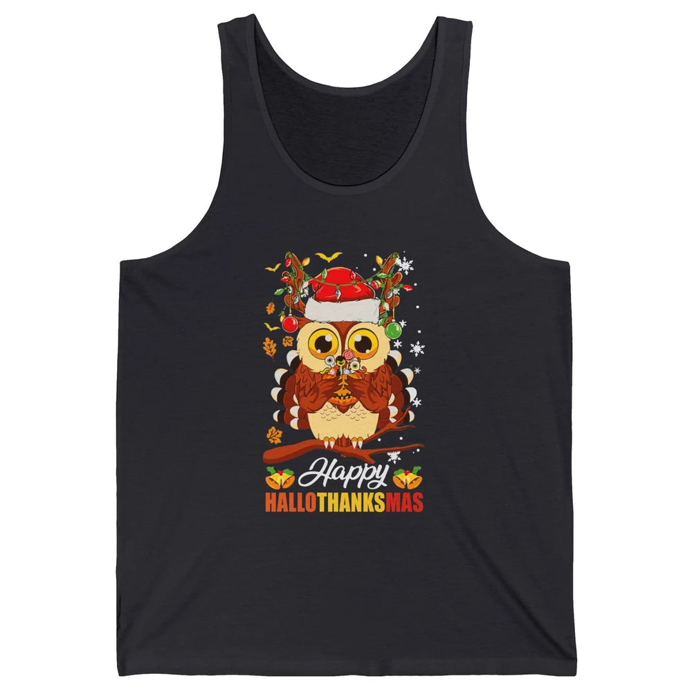 Owl Halloween Owl Thanksgiving Owl Christmas Owl Lovers Gift Unisex Jersey Tank