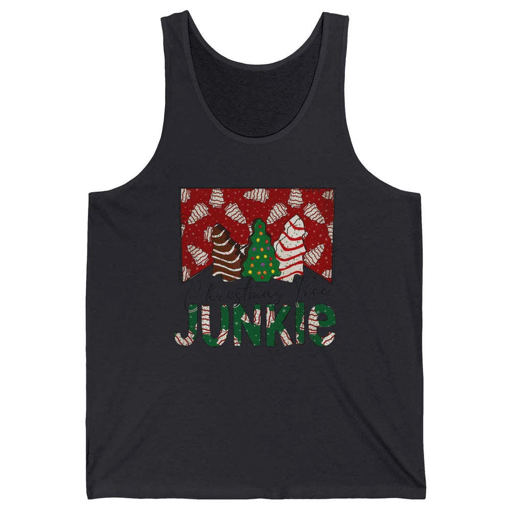 Funny Christmas Tree Cake Junkie Tis The Season Western Xmas Unisex Jersey Tank