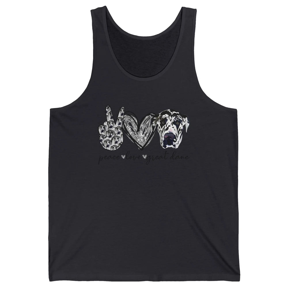 Peace Love Great Dane Dog Lovers Great Dane Mothers Fathers Unisex Jersey Tank