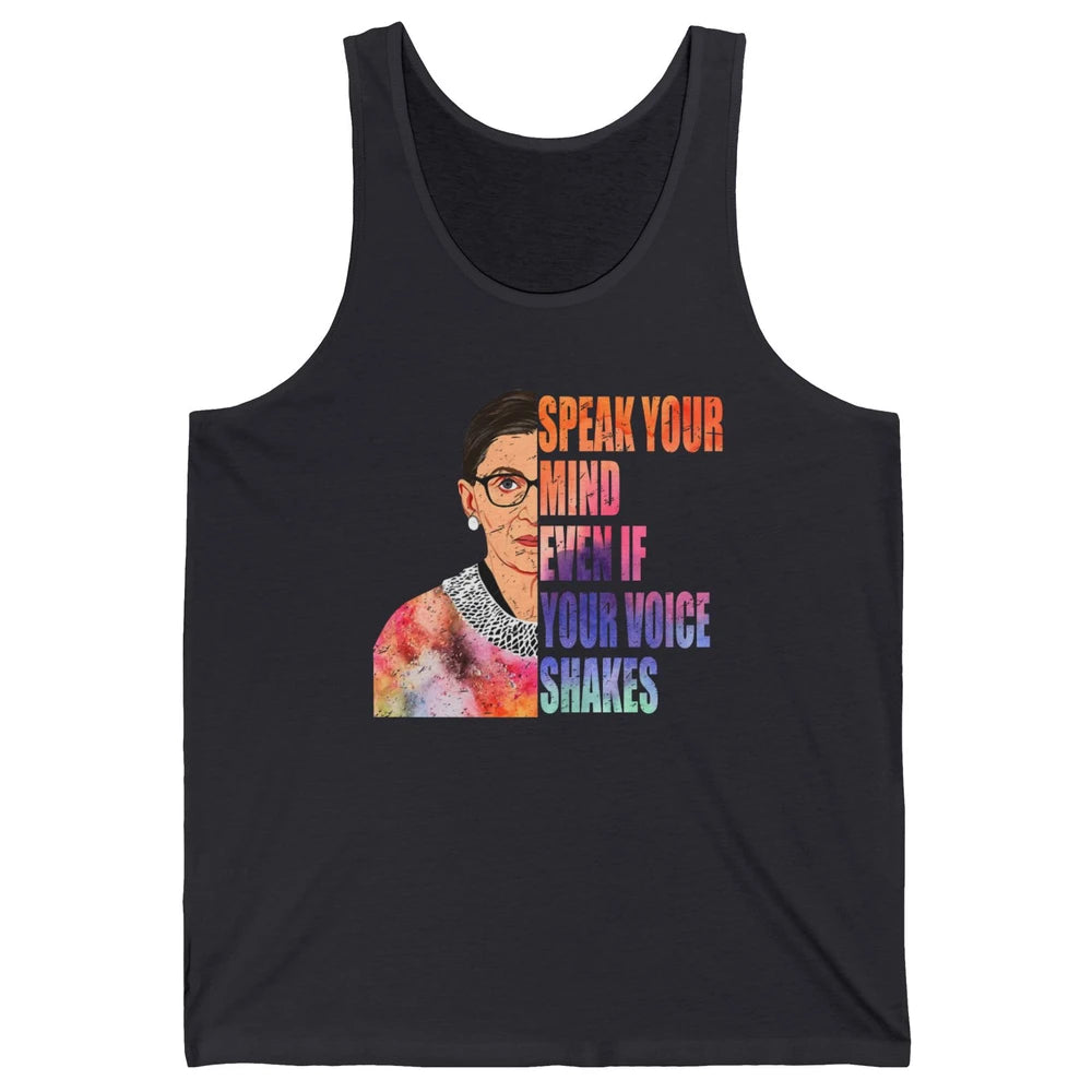 Retro Notorious RBG Speak Your Mind Even If Your Voice Shake Unisex Jersey Tank