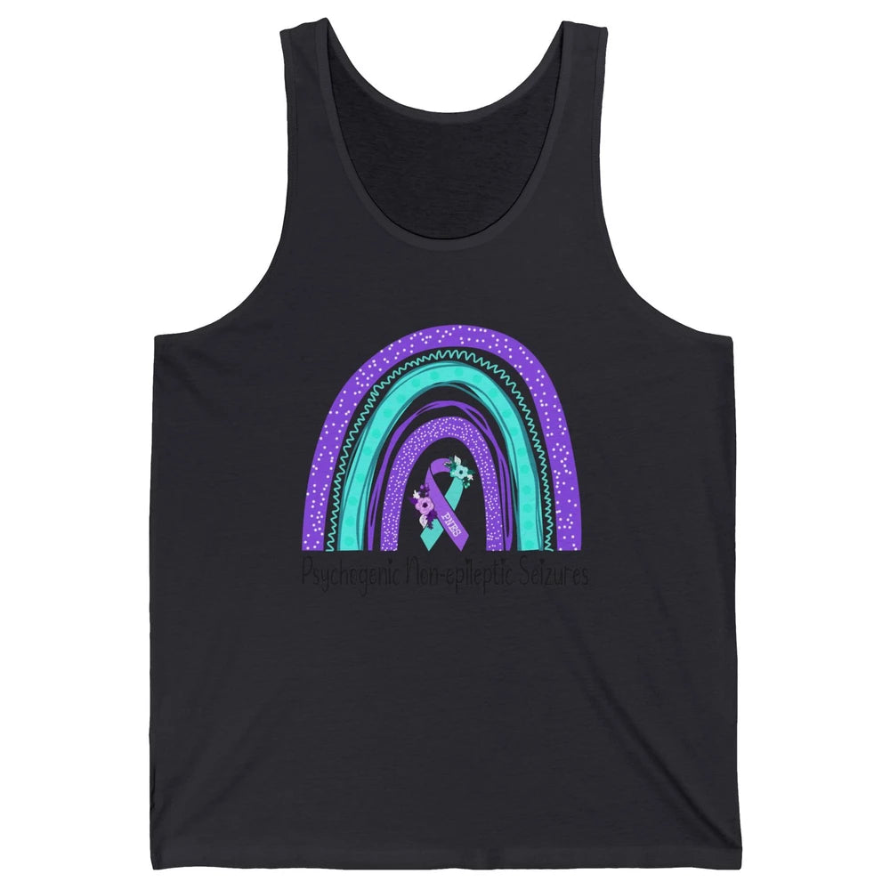 Psychogenic Non-epileptic Seizures PNES Purple Teal Rainbow Unisex Jersey Tank