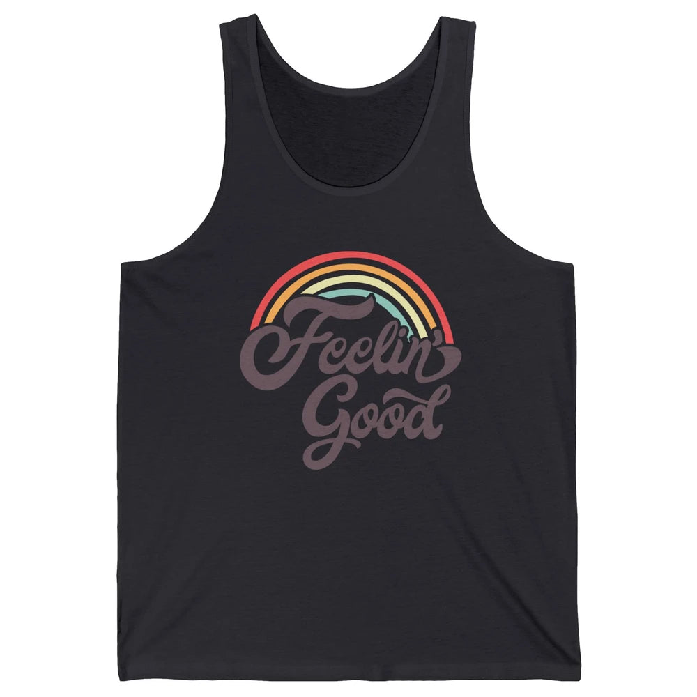 Retro Rainbow Feeling Good Hippie Summer Vintage Positive Unisex Jersey Tank