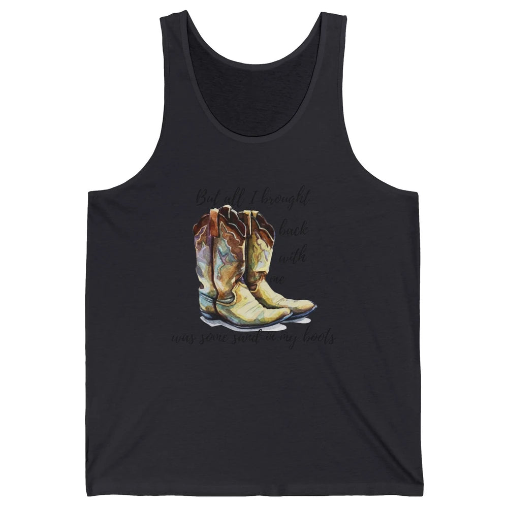 Retro Leopard Sand In My Boot Western Country Cowgirl Cowboy Unisex Jersey Tank