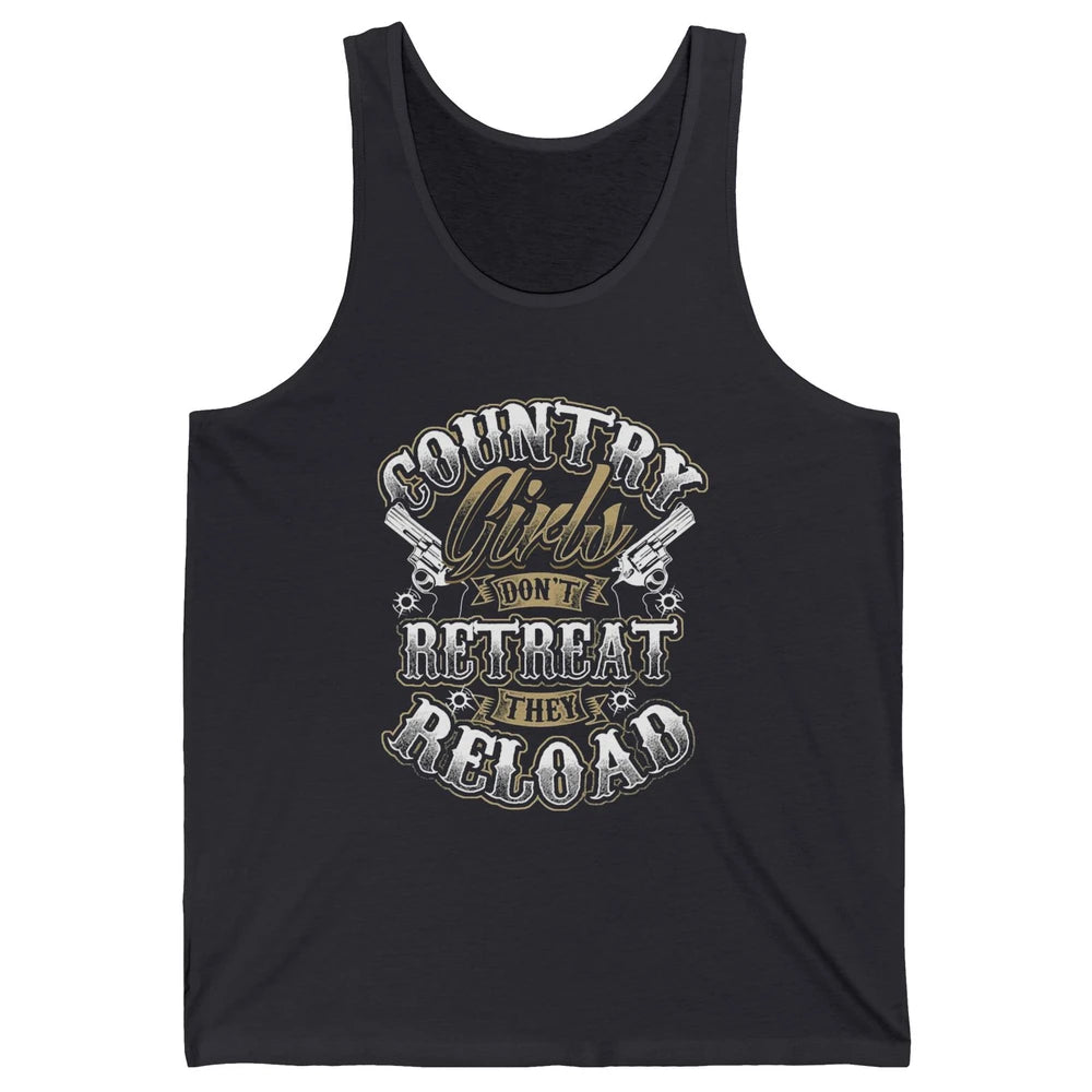 Retro Country Girl Don't Retreat They Reload Western Cowgirl Unisex Jersey Tank
