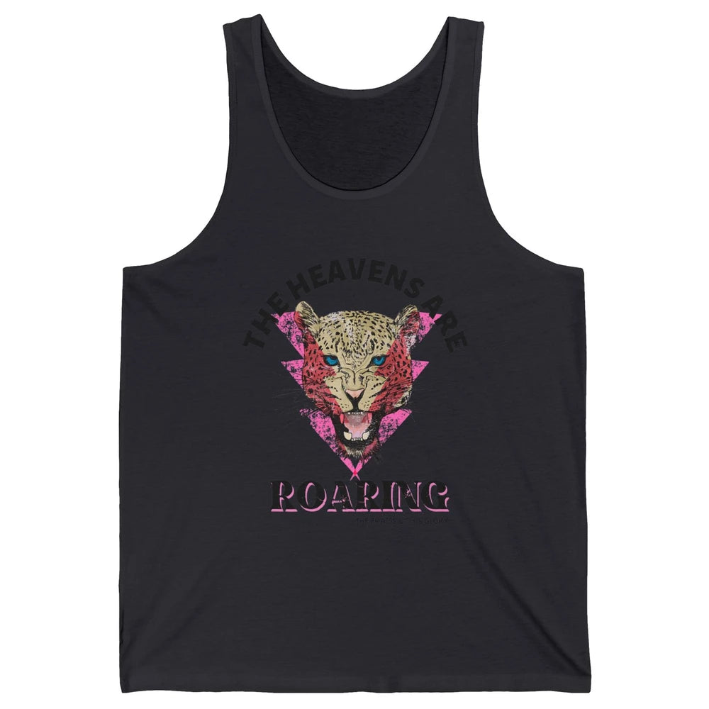 Retro Lion Heavens Are Roaring Bible Lightning Bolt Leopard Unisex Jersey Tank