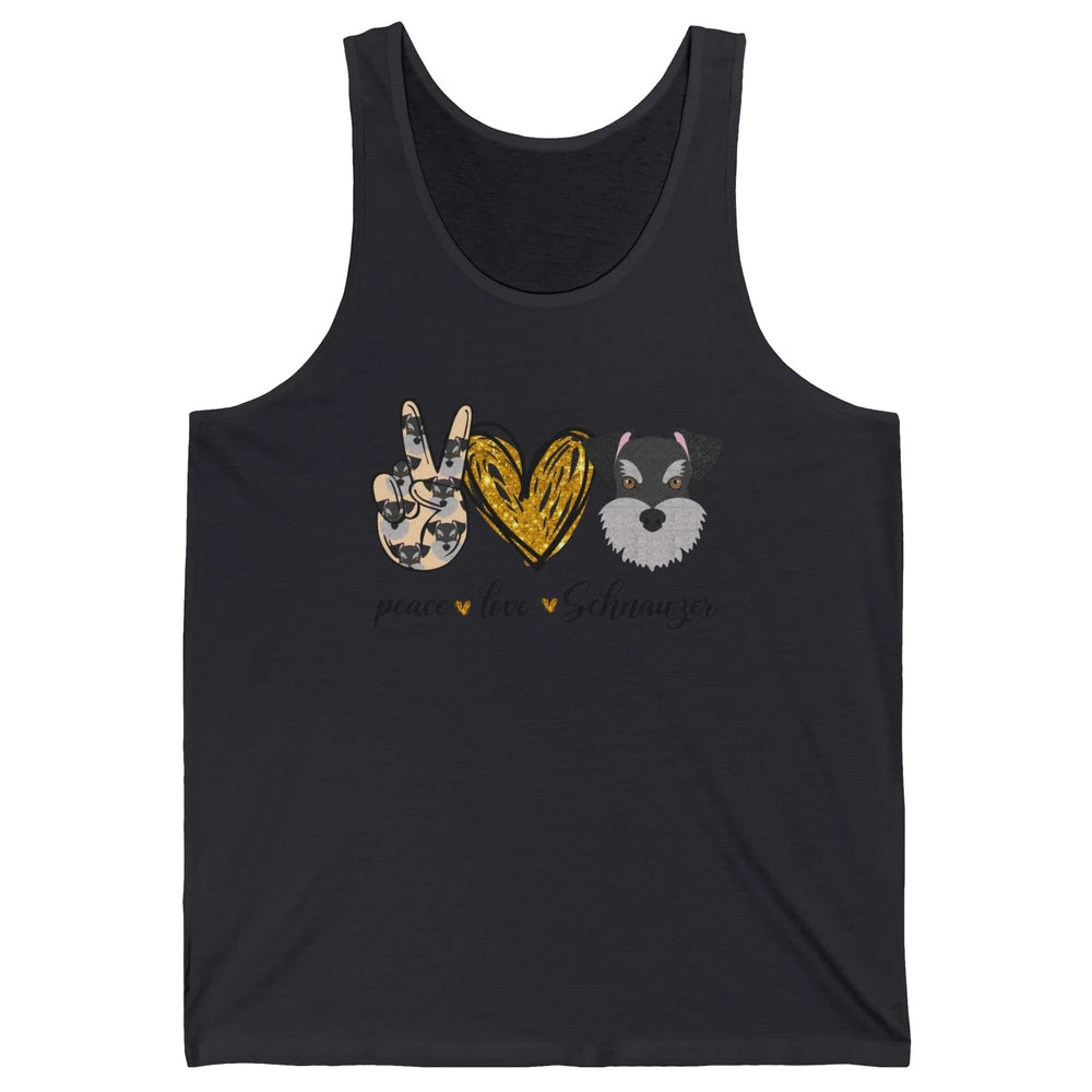 Peace Love Schnauzer Dog Lover Schnauzer Dad Mom Gift Unisex Jersey Tank