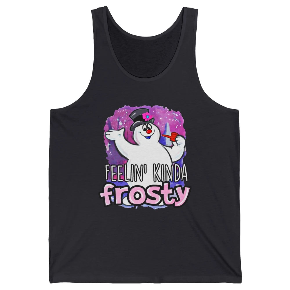 Christmas Snowman Feeling Kinda Frosty Snowflakes Christmas Unisex Jersey Tank