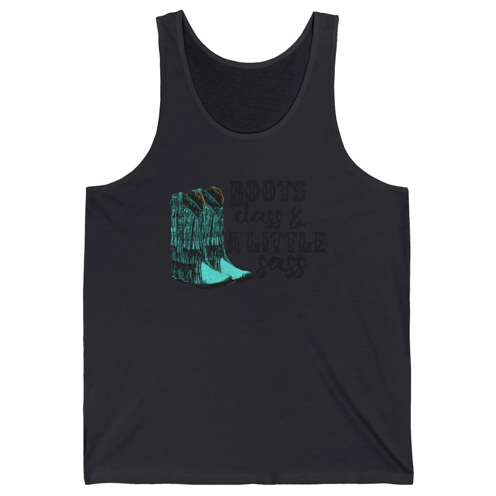 Retro Cowgirl Boots Class Little Sass Cowboy Western Country Unisex Jersey Tank