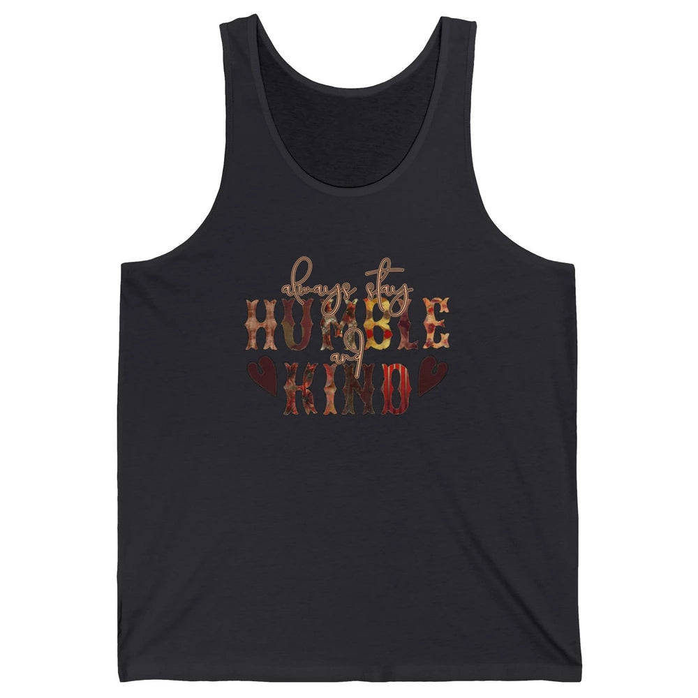 Retro Always Stay Humble And Kind Turquoise Western Country Unisex Jersey Tank