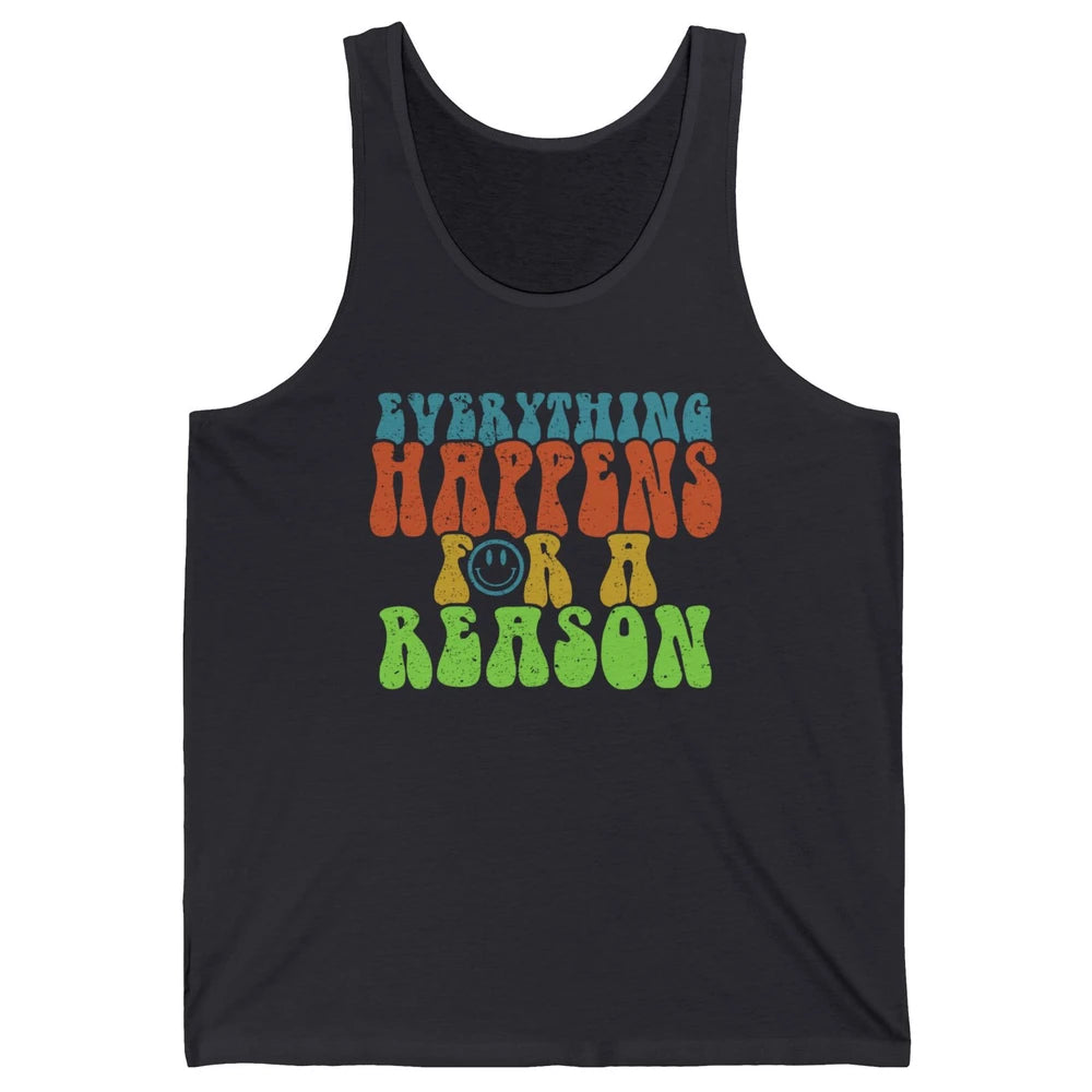 Retro Everything Happens For A Reason Mental Health Peace Unisex Jersey Tank