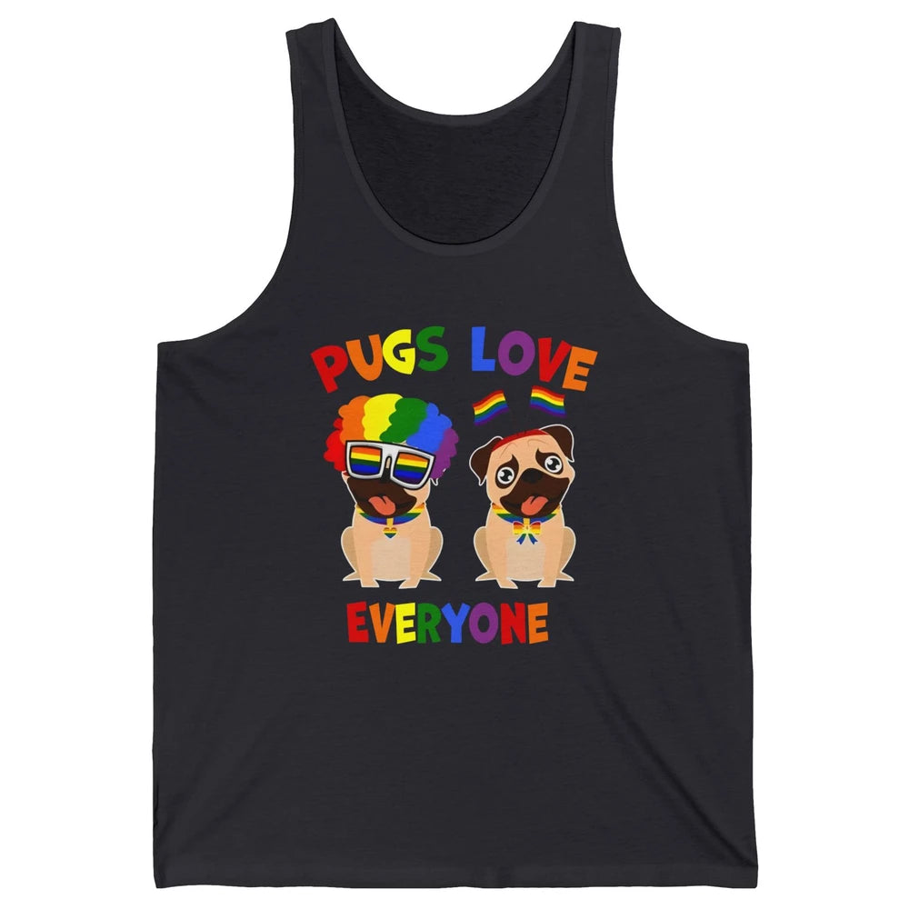 Pride Parade Pugs Love Everyone LGBT Pugs Gay Pride LGBT Unisex Jersey Tank