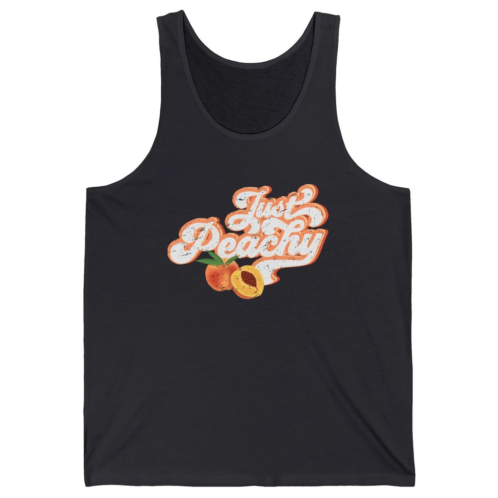 Retro Just Peachy Retro 70s Georgia Peaches Summer Fruit Unisex Jersey Tank