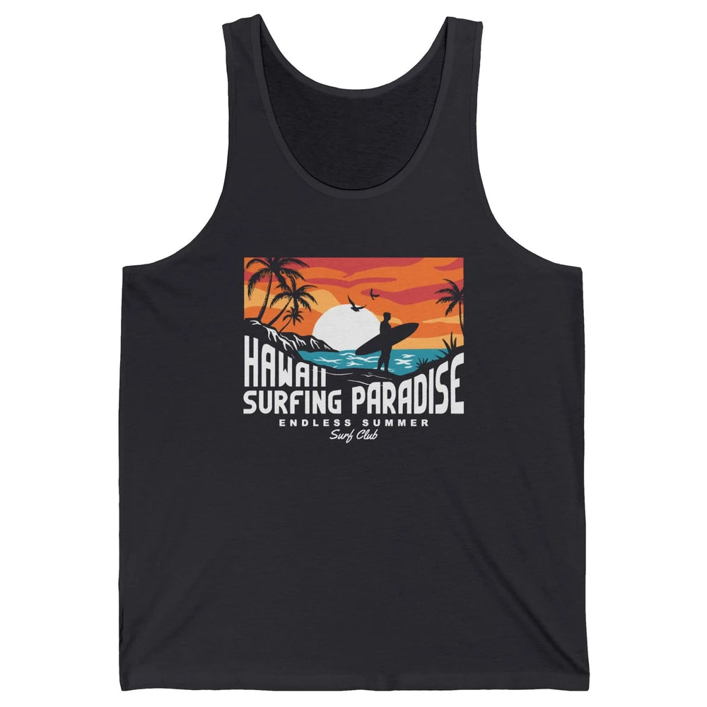 Retro Hawaii Palms Surfing Paradise Surf Club Endless Summer Unisex Jersey Tank