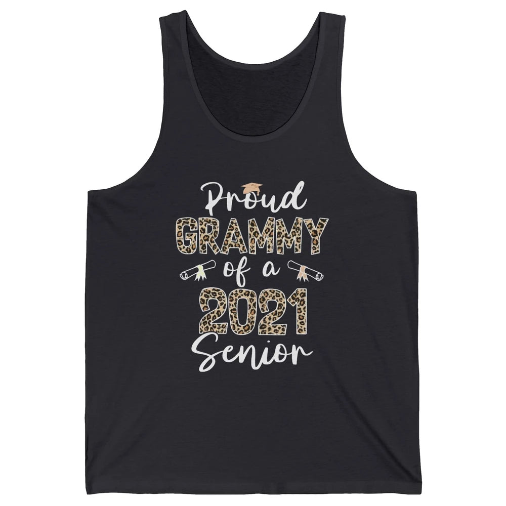 Proud Grammy Of A 2021 Senior Senior 2021 Grad Party Leopard Unisex Jersey Tank