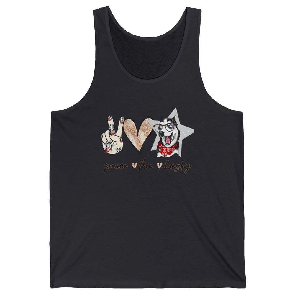Peace Love Husky Funny Siberian Husky Mom Dog Lovers Gift Unisex Jersey Tank
