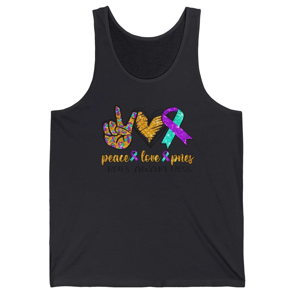 Psychogenic Non-epileptic Seizures Peace Love PNES Ribbon Unisex Jersey Tank
