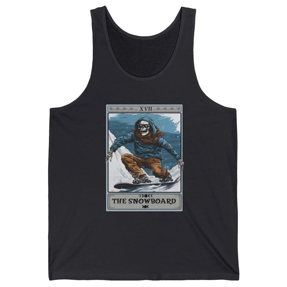 Skeleton The Snowboard Tarot Card Halloween Snowboarder Life Unisex Jersey Tank