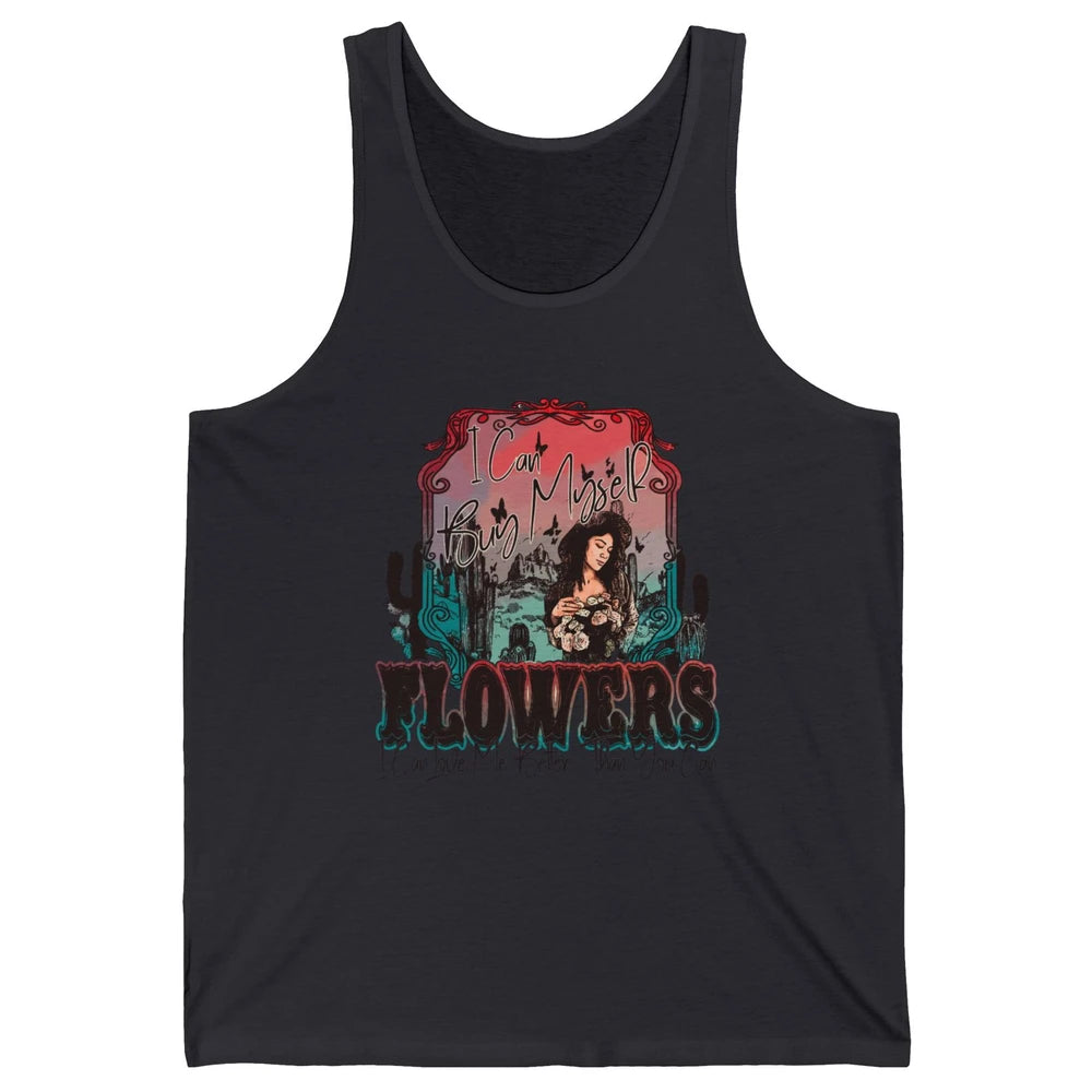 Retro Cowgirl Desert I Can Buy Myself Flower Western Country Unisex Jersey Tank