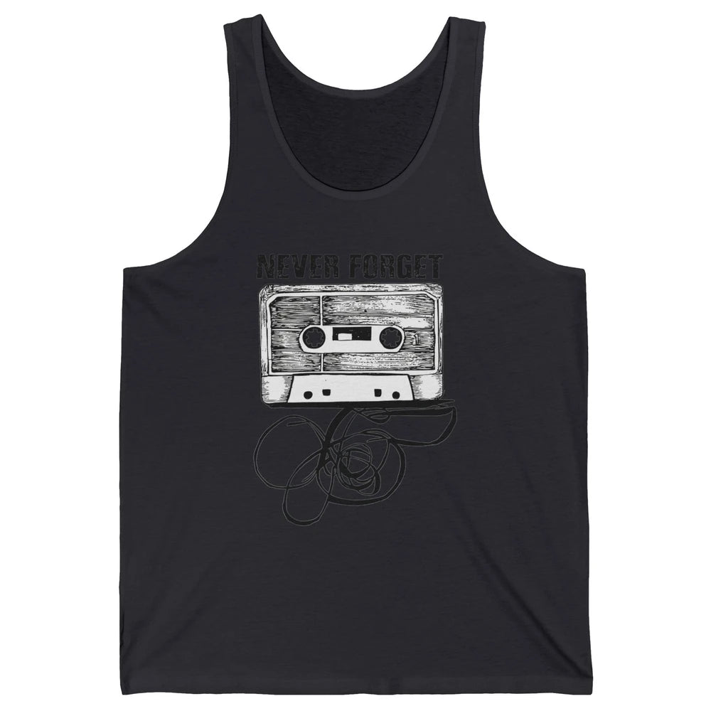 Retro 70s 80s 90s Never Forget Tape Cassette Pencil Music Unisex Jersey Tank