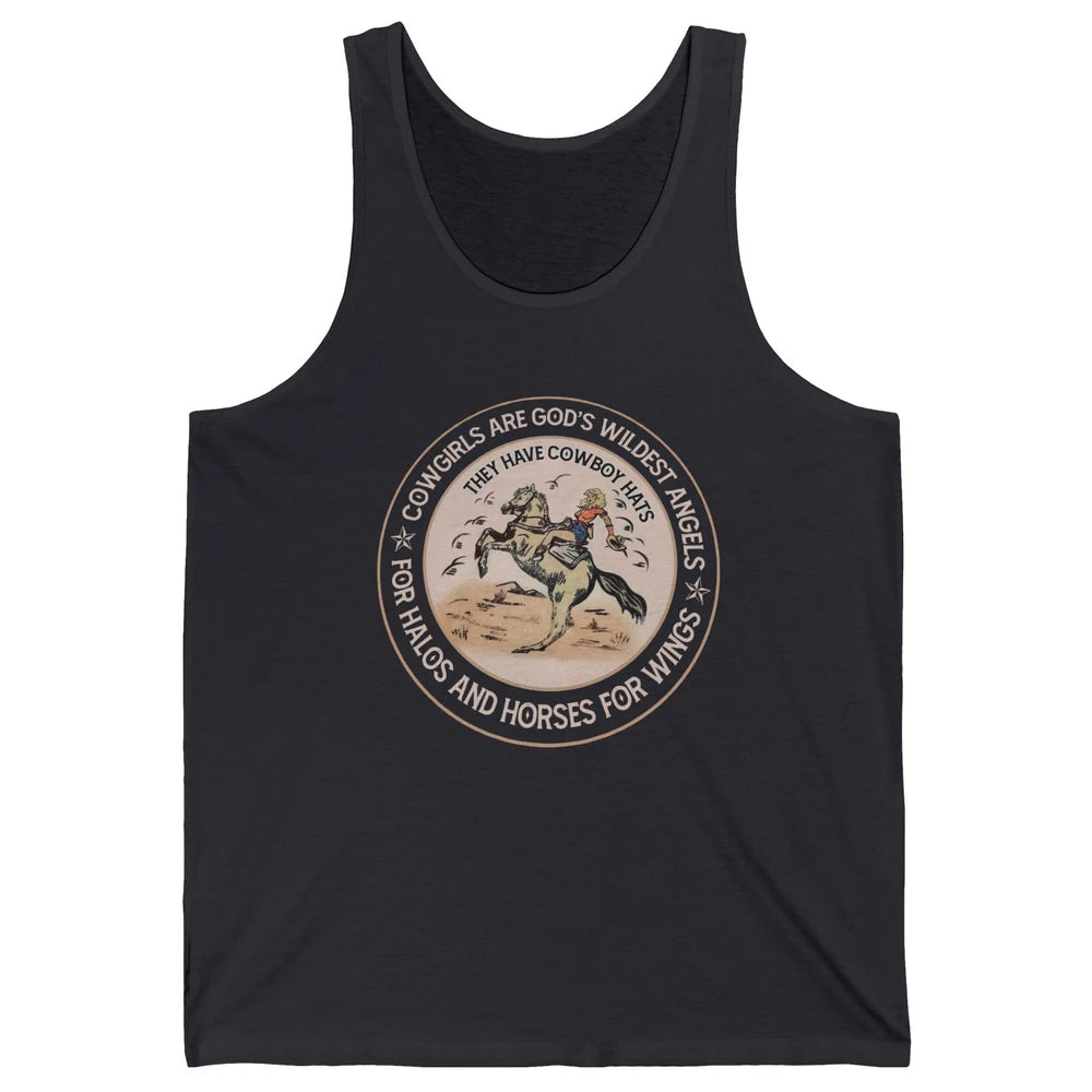 Retro Cowgirls Are God's Wildest Angel Western Country Rodeo Unisex Jersey Tank