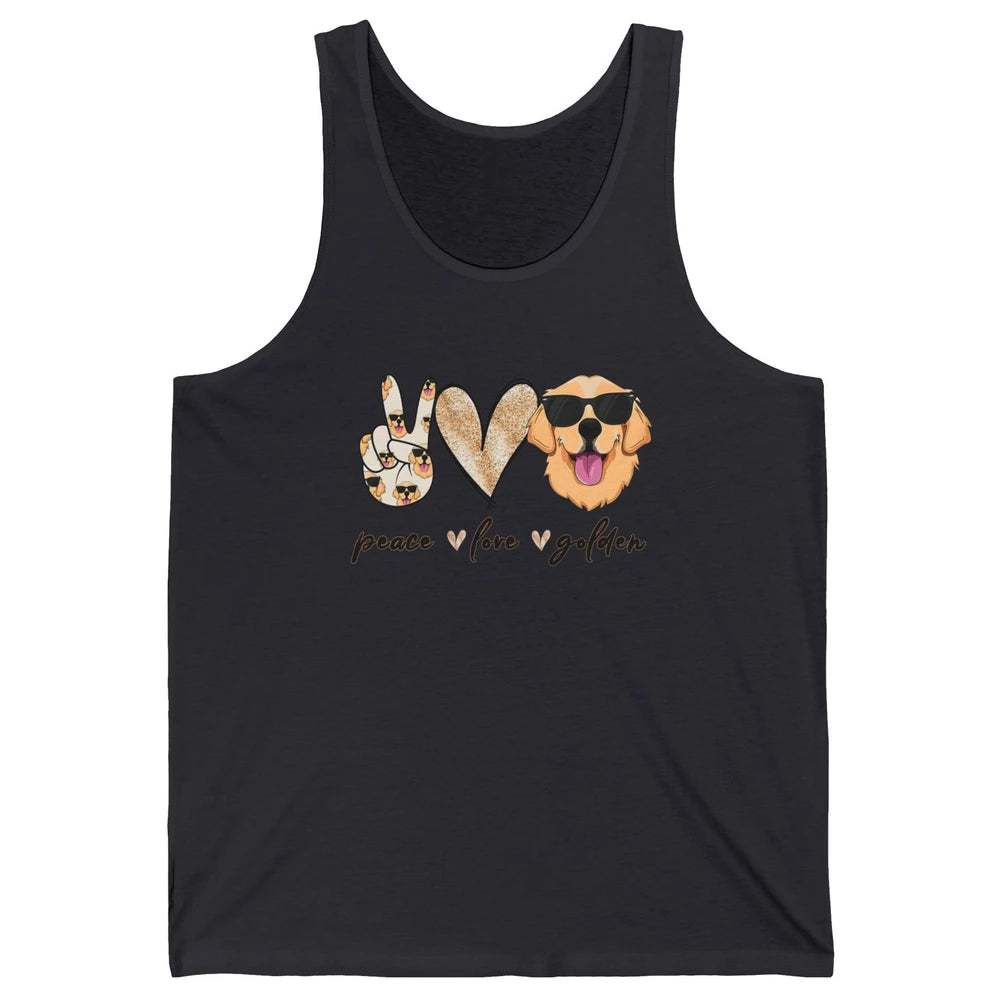 Peace Love Golden Dog Lover Golden Retriever Dad Mom Gift Unisex Jersey Tank