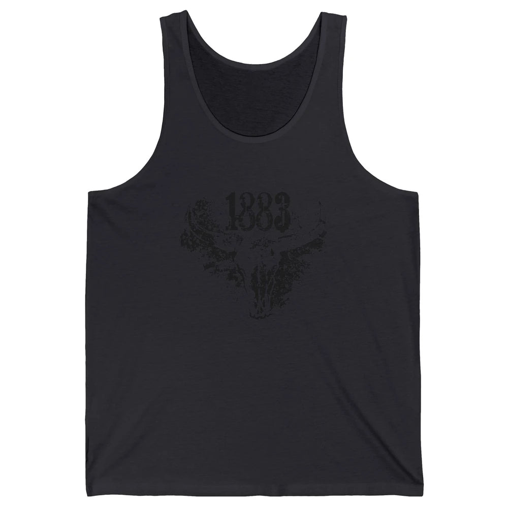 Retro Bull Skull 1883 Country Year Cowboys Western Country Unisex Jersey Tank