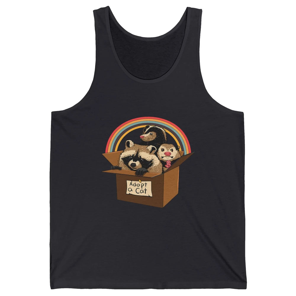 Retro Adopt A Cat Raccoon Panda Skunk Possum Adoption Street Unisex Jersey Tank