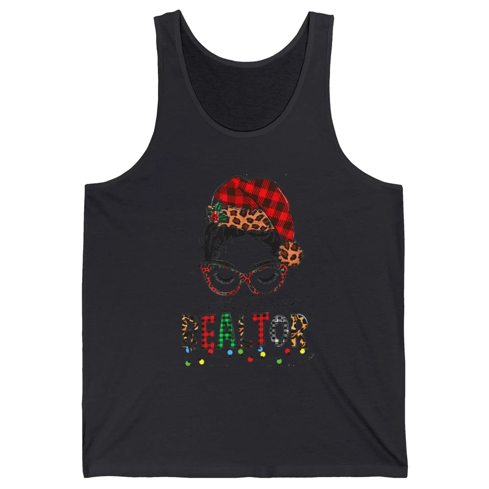 Merry Christmas Xmas Santa Messy Hair Realtor Real Estate Unisex Jersey Tank