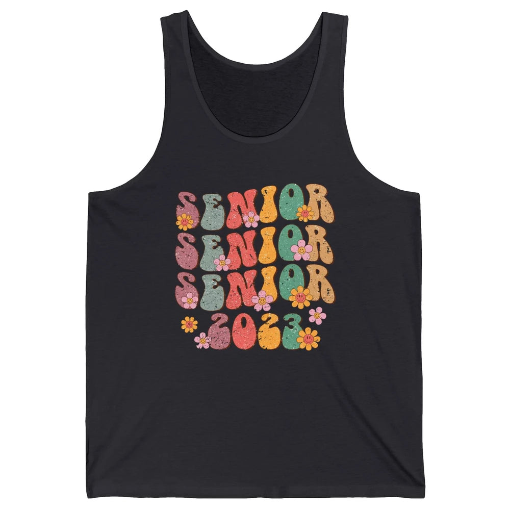 Retro Groovy Daisy Senior 2023 Graduation Gift Class Of 2023 Unisex Jersey Tank
