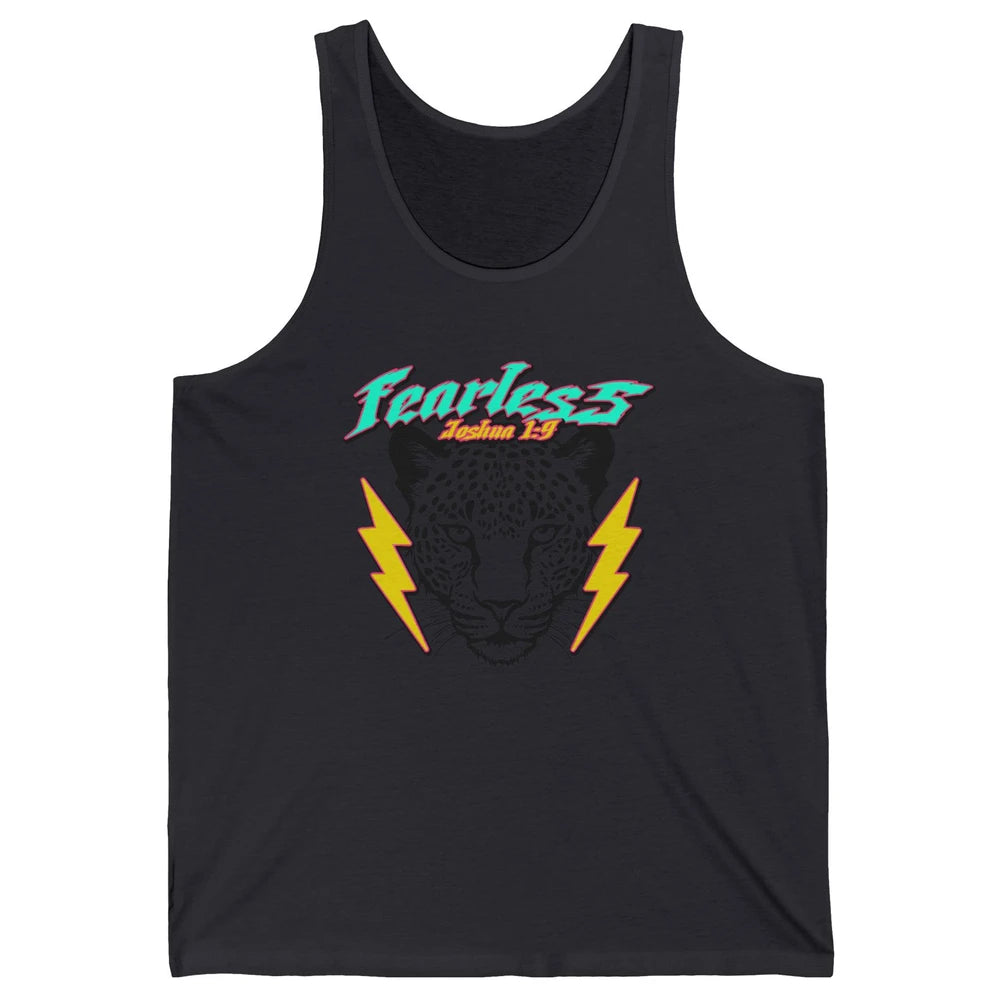 Christian Cheetah Fearless Bible Lightning Bolt Religious Unisex Jersey Tank