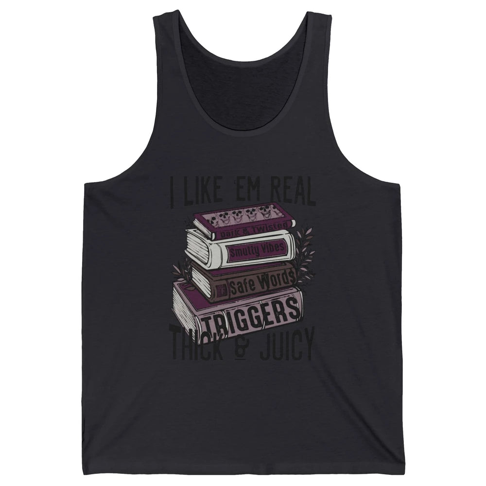 Retro Books I Like 'em Real Thick and Juicy Book Reading Unisex Jersey Tank