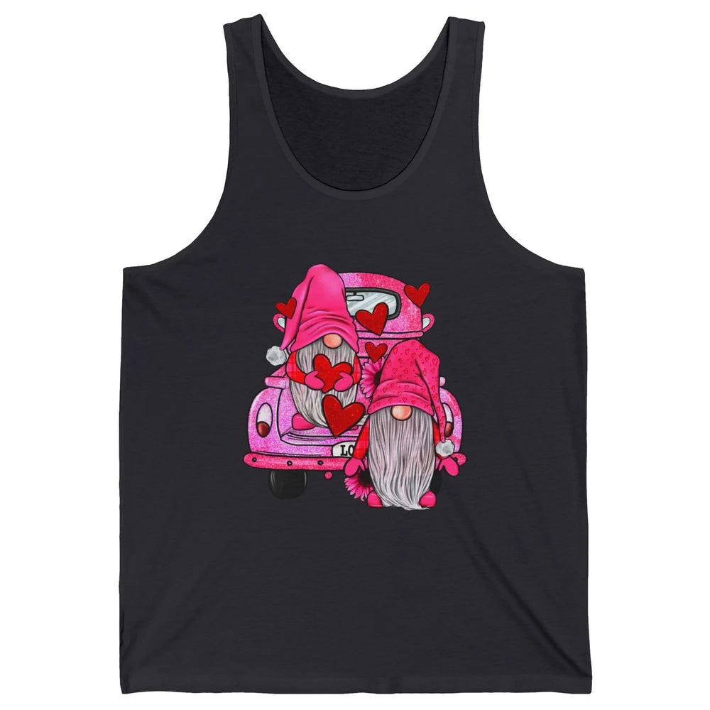 Pink Gnomes Truck Valentines Loads Of Love Western Valentine Unisex Jersey Tank