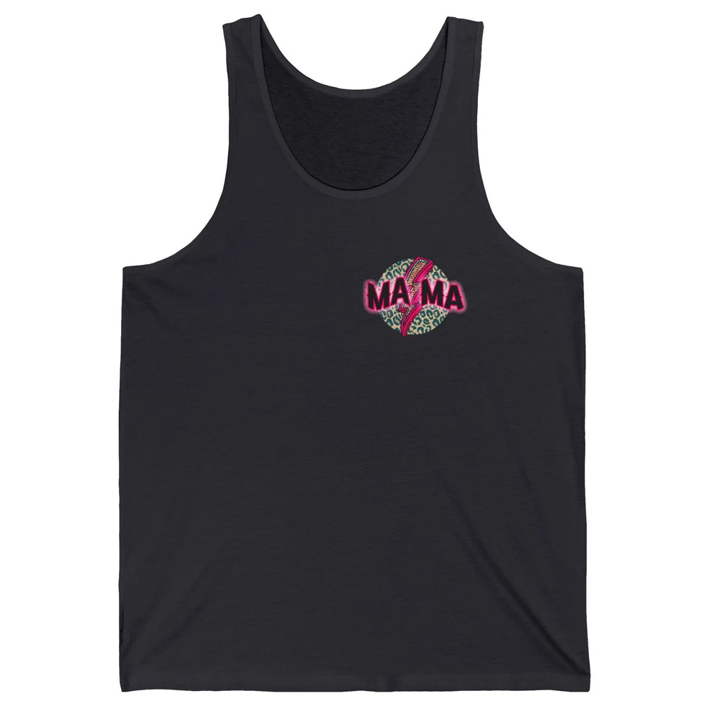 Retro Mama Leopard Pink Lightning Bolt Western Country Mama Unisex Jersey Tank