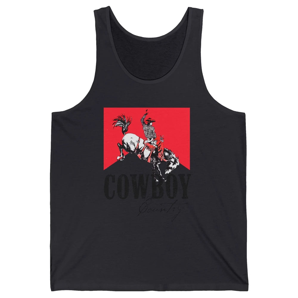 Retro Cowboy Country Horseback Western Country Cowgirl Gift Unisex Jersey Tank