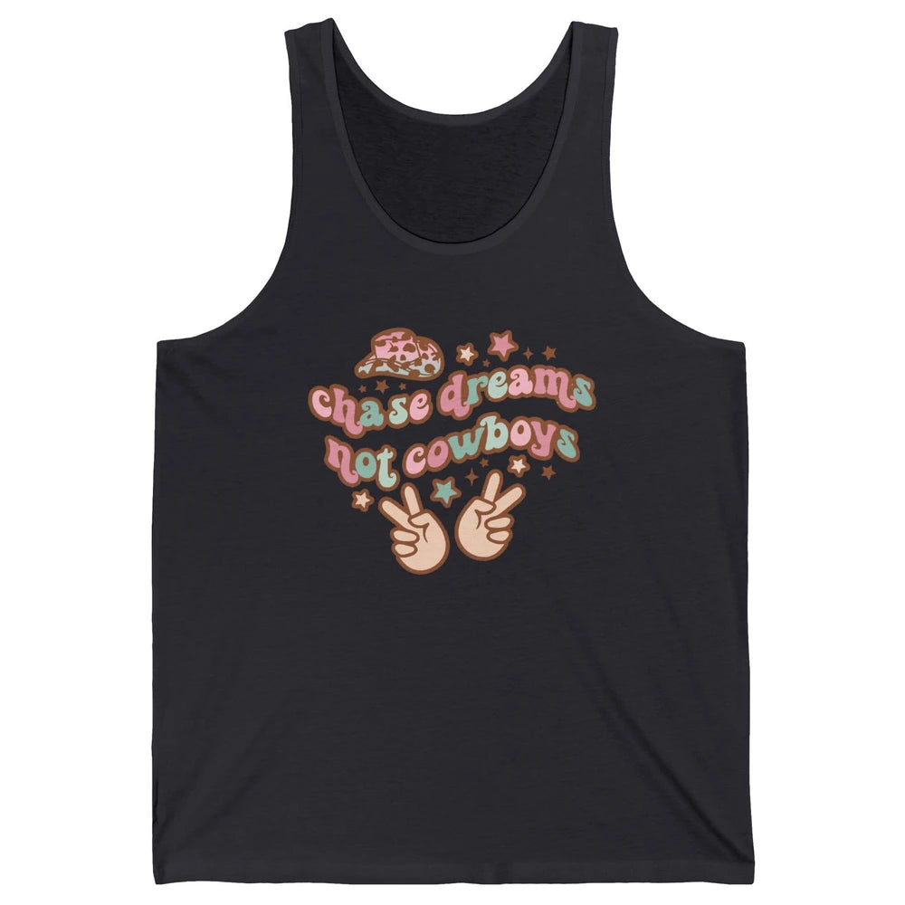 Retro Chase Dreams Not Cowboys Groovy Hippie Western Country Unisex Jersey Tank