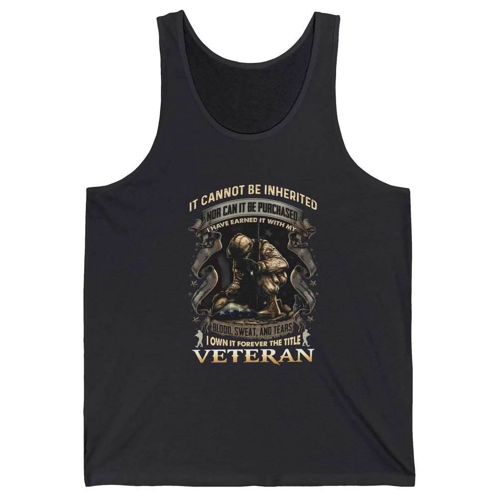 Proud American Veteran It Can't Be Heritated US Soldier Gift Unisex Jersey Tank