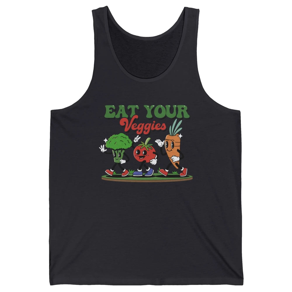 Retro Farm Fruit Eat Your Veggies Gardening Vegan Farmer Unisex Jersey Tank