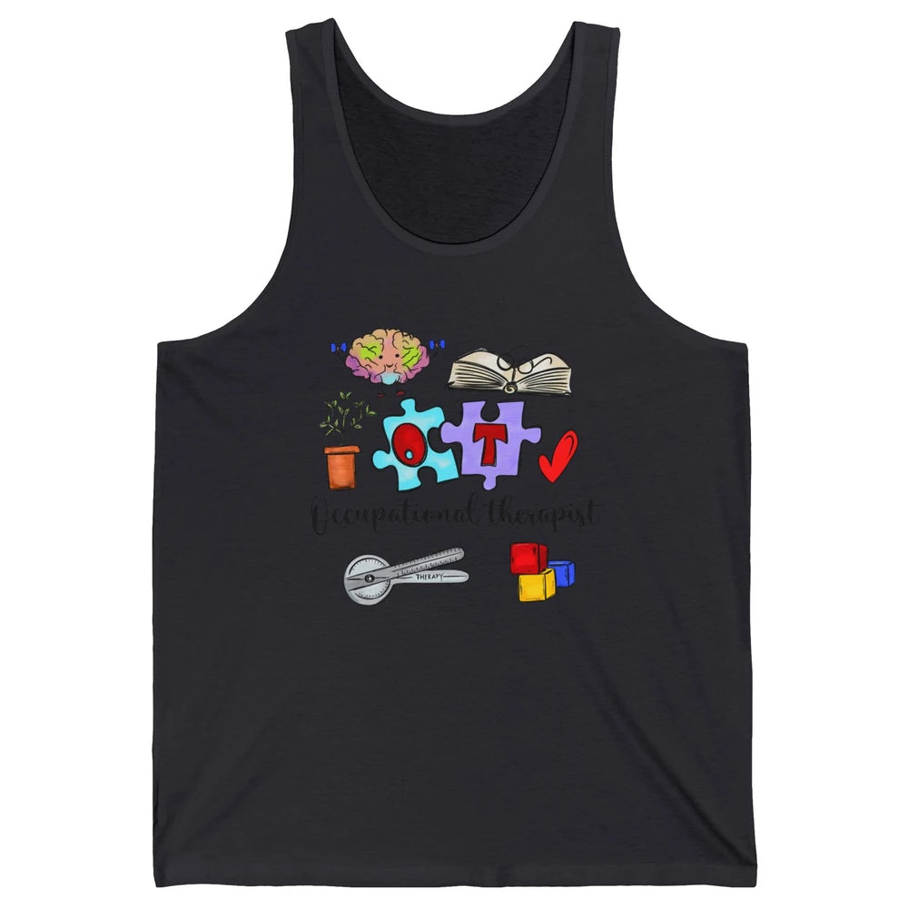 Occupational Therapist Symbols Hand Drawn OT Appreciation Unisex Jersey Tank