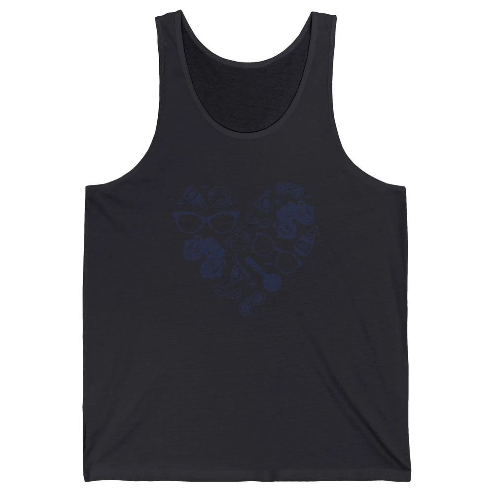 Optometrist Love Heart Symbols Optician Eye Doctor Gift Unisex Jersey Tank